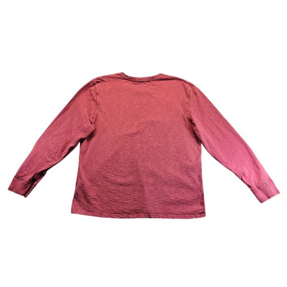 Frye and Co. Mens Burgundy Long Sleeve Thermal Shirt Large Patch Logo Clean - Picture 3 of 10